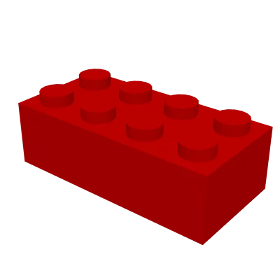 A red 2 × 4 brick