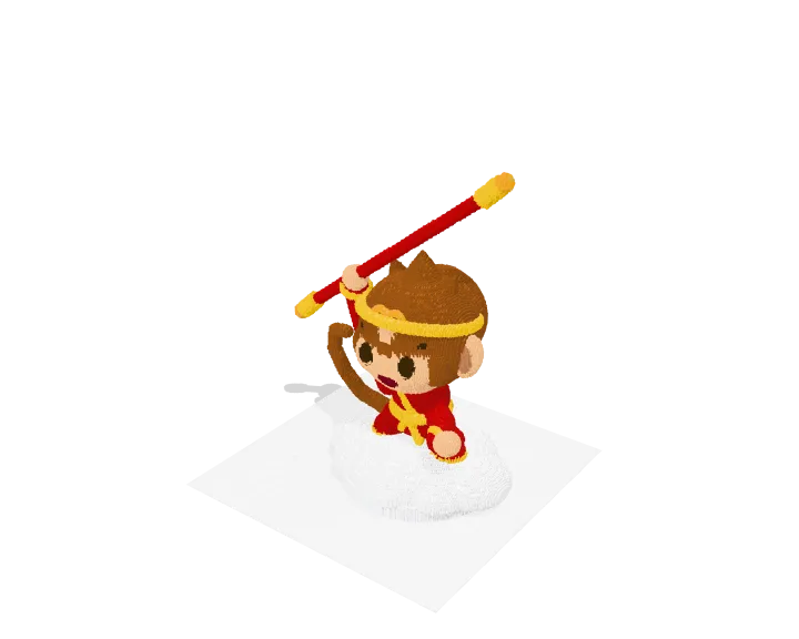 Chibi Wukong on a Cloud brick model