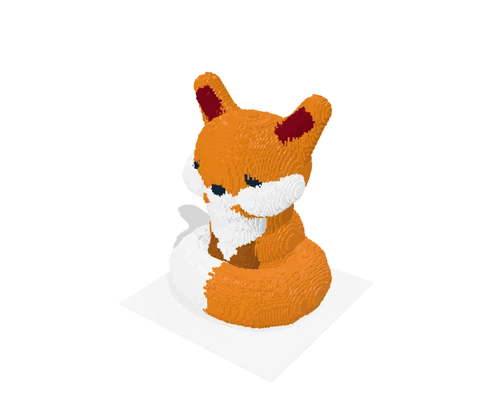 Smiling Red Fox brick model
