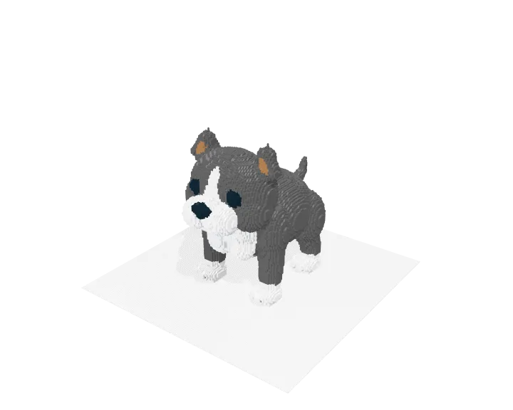 Grey Bully Dog brick model