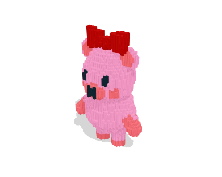Piglet with a Bow brick model