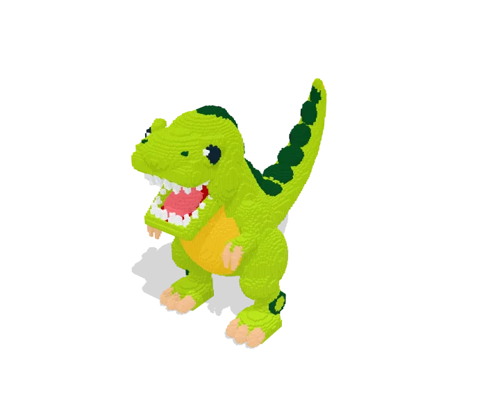 Roaring T-Rex brick model