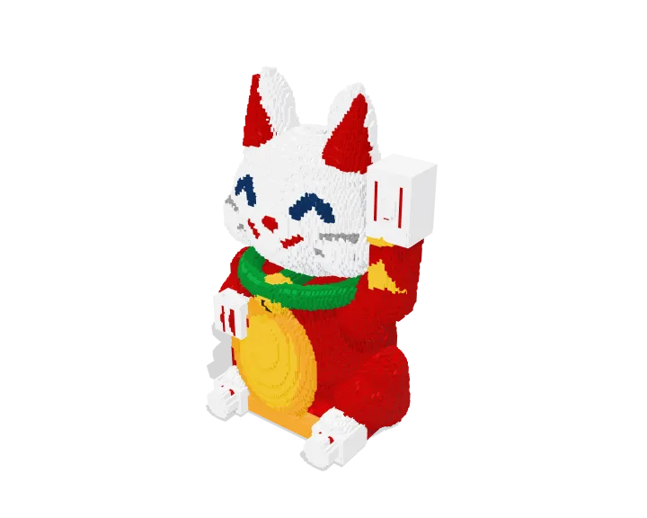 Lucky Cat in Red brick model