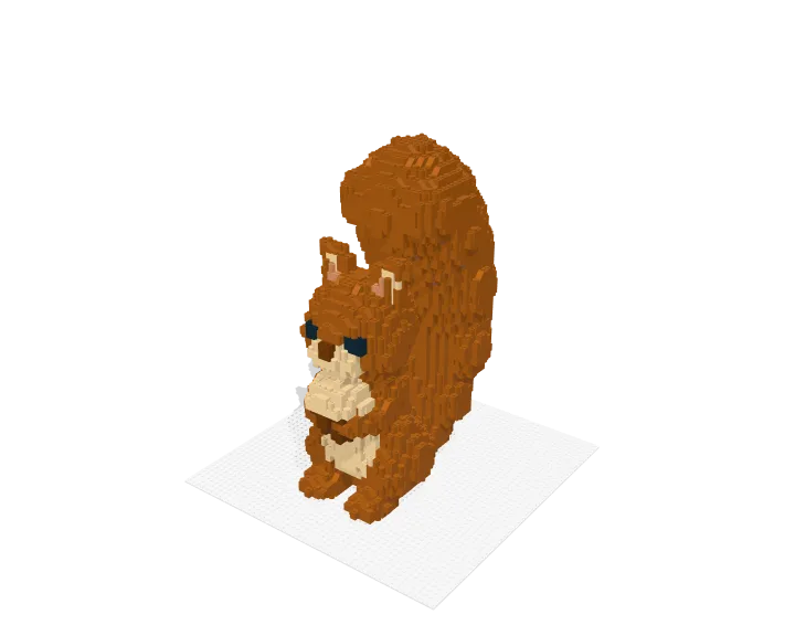Squirrel with Chestnut brick model